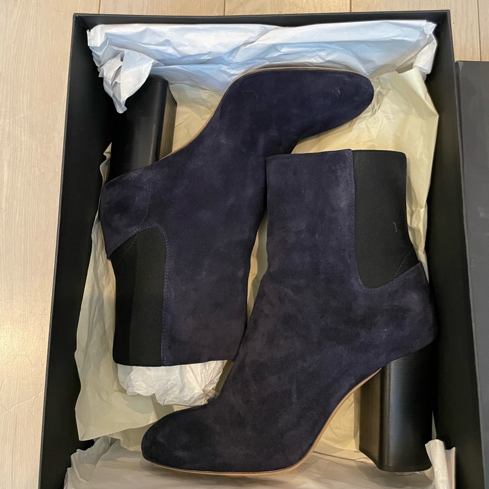 Rag & Bone Dark Blue Suede Heeled Boots